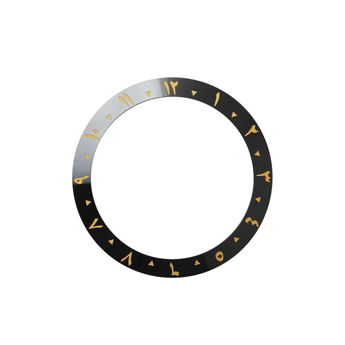 SKX007/SRPD Ceramic Bezel Insert: Arabic style Black/Gold