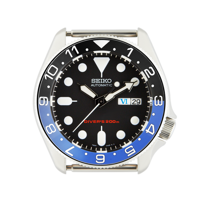 SKX Ceramic Bezel Insert: Dual Time style Black/Blue (Batman) for SKX007 SKX009