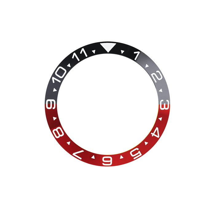 SKX007/SRPD Ceramic Bezel Insert: Dual Time style Black/Red (Coke)