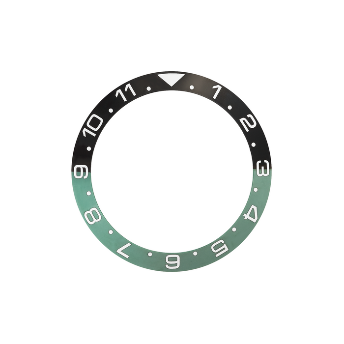 SKX007/SRPD Ceramic Bezel Insert: Dual Time style Green/Black