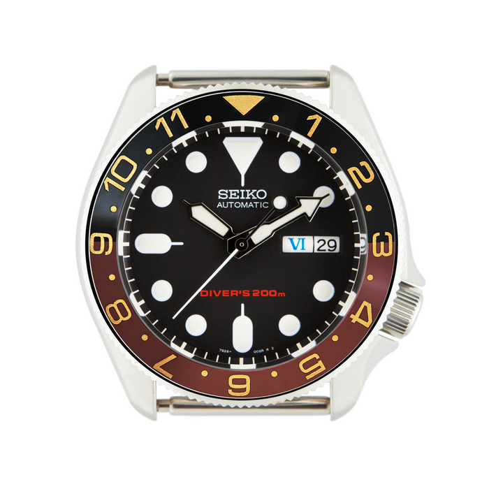 SKX Ceramic Bezel Insert: Dual Time style (Root Beer) SKX007 SKX009 SRPD