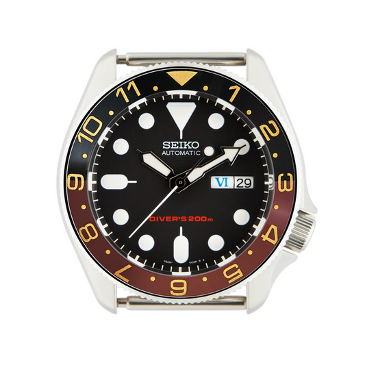 SKX Ceramic Bezel Insert: Dual Time style (Root Beer) SKX007 SKX009 SRPD