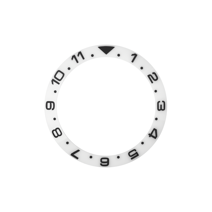 SKX007/SRPD Ceramic Bezel Insert: Dual Time style White/Black