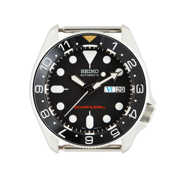 SKX007/SRPD Ceramic Bezel Insert: Dual Time w Gold Triangle