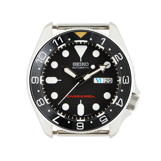 SKX007/SRPD Ceramic Bezel Insert: Dual Time w Gold Triangle