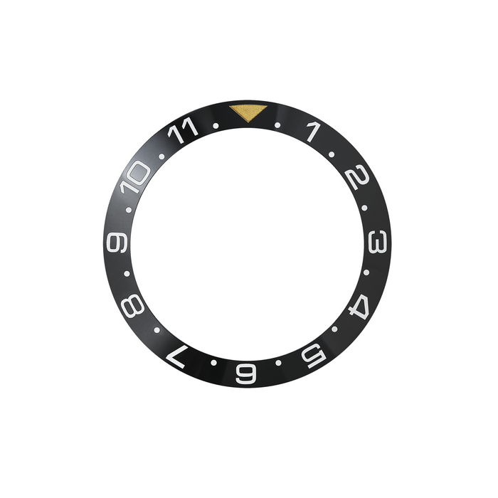 SKX007/SRPD Ceramic Bezel Insert: Dual Time w Gold Triangle