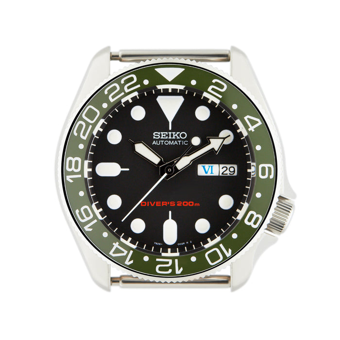 SKX007 SKX009 Bezel Insert Green White GMT Style