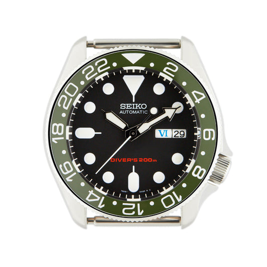 SKX007 SKX009 Bezel Insert Green White GMT Style