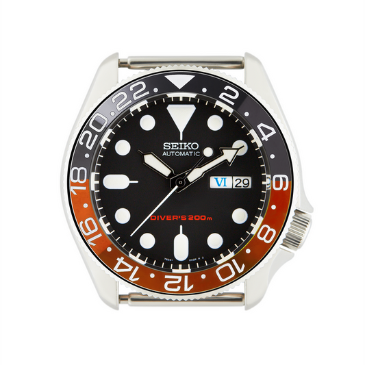 SKX007/SRPD Ceramic Bezel Insert: GMT style Red/Black (Coke)