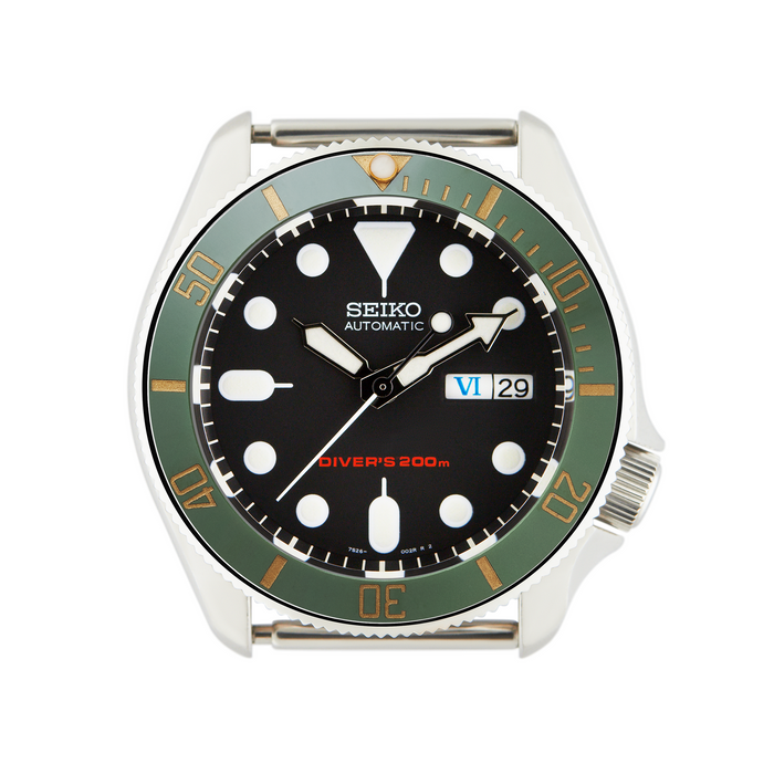 SKX007/SRPD Ceramic Bezel Insert: Sub style Green/Gold