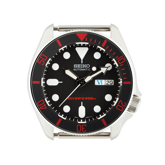 SKX007/SRPD Ceramic Bezel Insert: Sub style Sandblasted Black/Red
