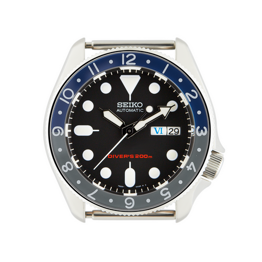 SKX007/SRPD Glass Bezel Insert: Dual Time Style Batman