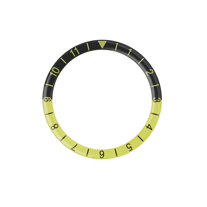 SKX007/SRPD Glass Bezel Insert: Dual Time Style Black/Lime