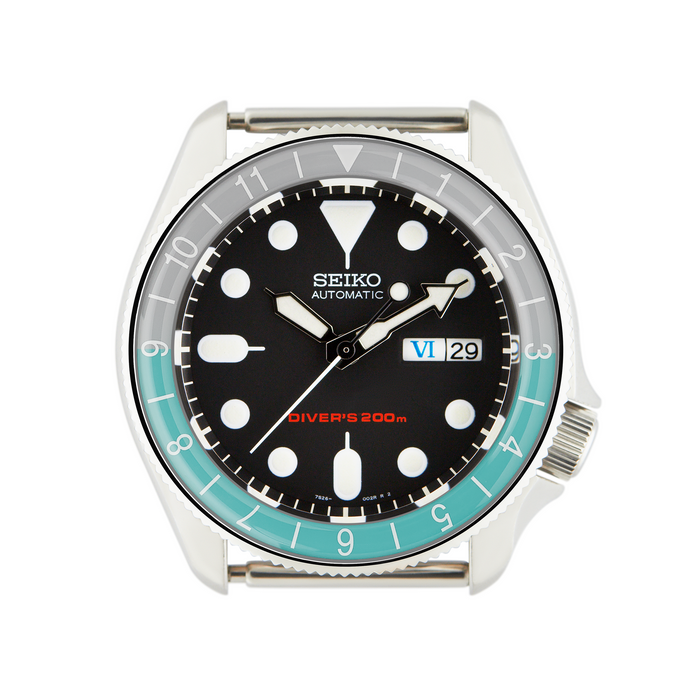 SKX007/SRPD Glass Bezel Insert: Dual Time Style Petronas