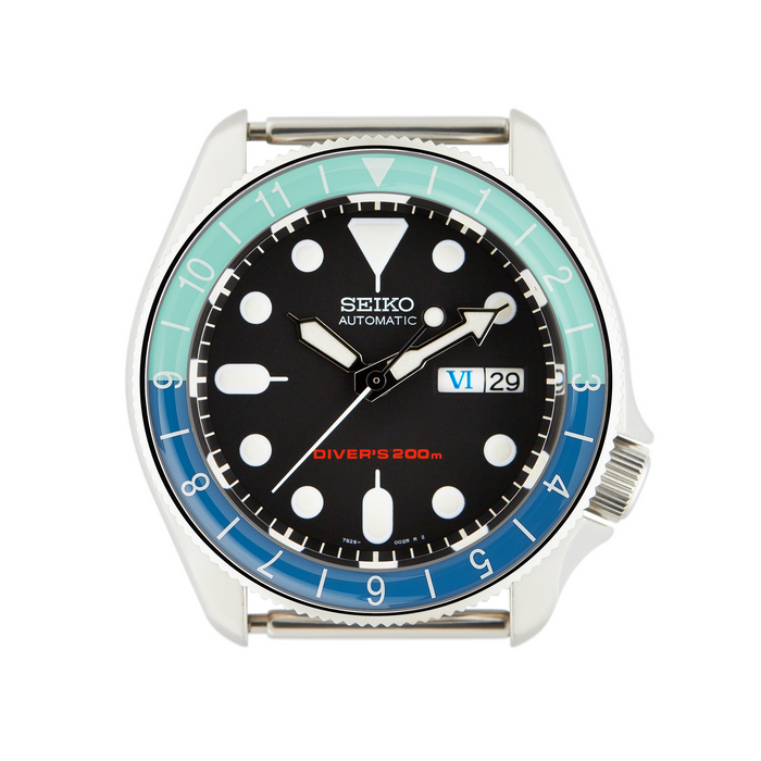 SKX007/SRPD Glass Bezel Insert: Dual Time Style Seafoam