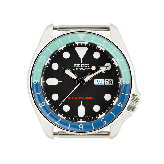 SKX007/SRPD Glass Bezel Insert: Dual Time Style Seafoam