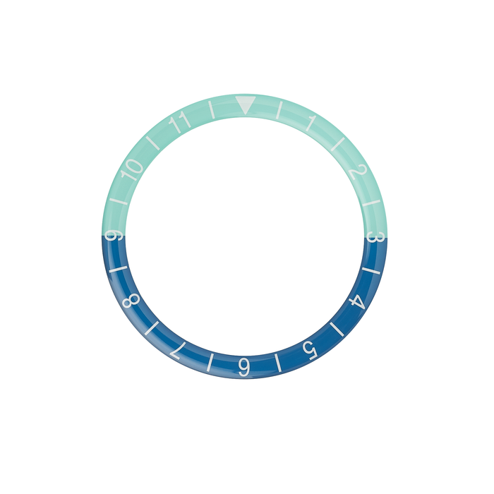 SKX007/SRPD Glass Bezel Insert: Dual Time Style Seafoam