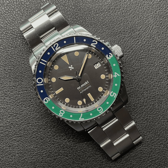 SKX007/SRPD Glass Bezel Insert: Dual Time Style Blue/Green
