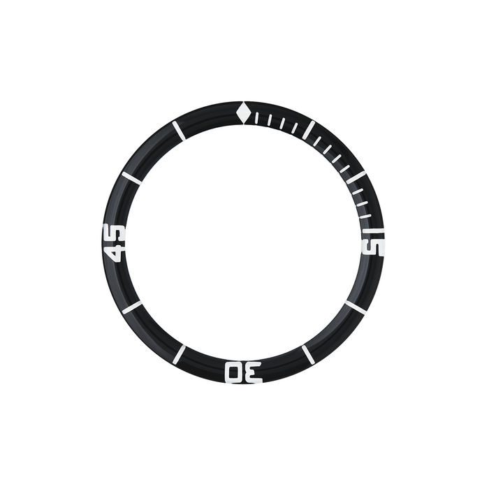 SKX007/SRPD Glass Bezel Insert: Fifty Fathoms Style Black/White