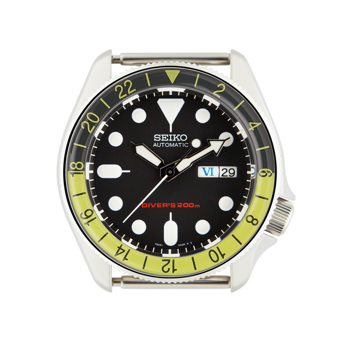 SKX007/SRPD Glass Bezel Insert: GMT Style Black/Lime
