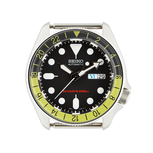 SKX007/SRPD Glass Bezel Insert: GMT Style Black/Lime