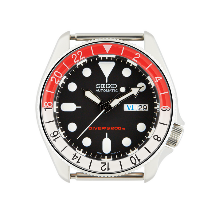 SKX007/SRPD Glass Bezel Insert: GMT Style Red/White