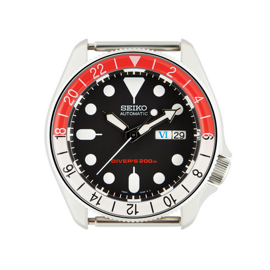 SKX007/SRPD Glass Bezel Insert: GMT Style Red/White