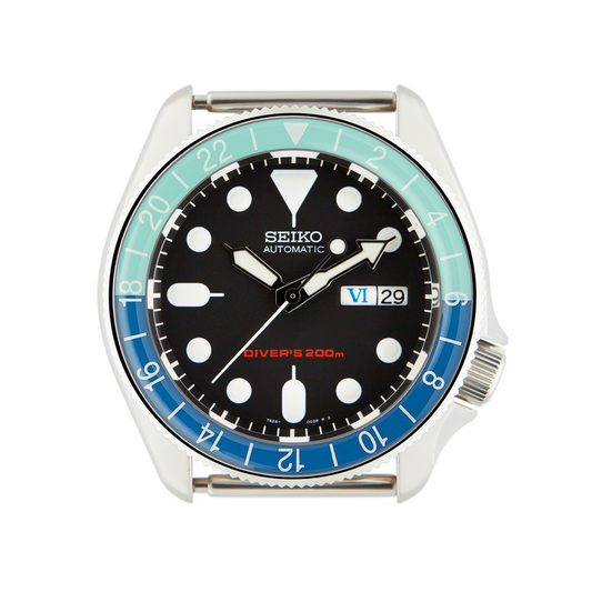 SKX007/SRPD Glass Bezel Insert: GMT Style Seafoam