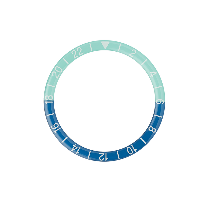 SKX007/SRPD Glass Bezel Insert: GMT Style Seafoam