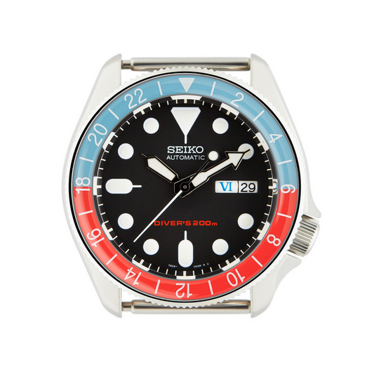 SKX007/SRPD Glass Bezel Insert: GMT Style Vintage Pepsi