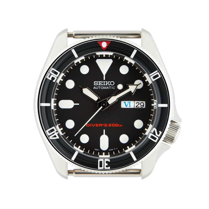 SKX007/SRPD Glass Bezel Insert: Vintage Sub Style Black/White