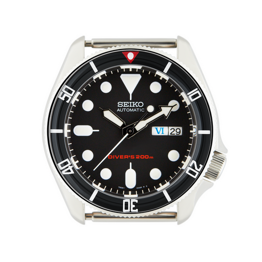 SKX007/SRPD Glass Bezel Insert: Vintage Sub Style Black/White