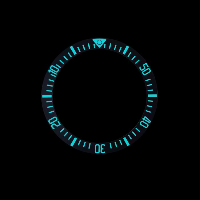SKX007/SRPD Lumed Ceramic Bezel Insert: Countdown Style Matte Black