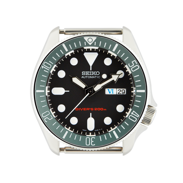 SKX007/SRPD Ceramic Bezel Insert: Countdown Style Matte Green