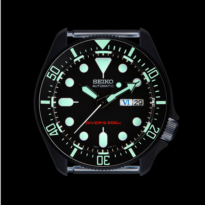 SKX Lumed Ceramic Bezel Insert: DSSD style Black/White for SKX007 SKX009
