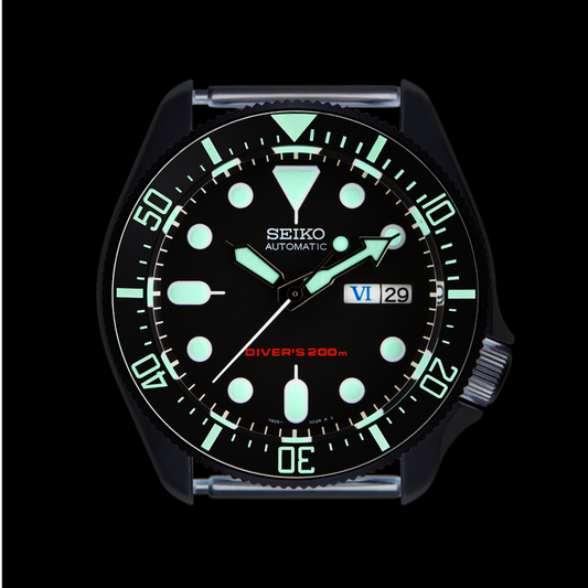 SKX Lumed Ceramic Bezel Insert: DSSD style Black/White for SKX007 SKX009