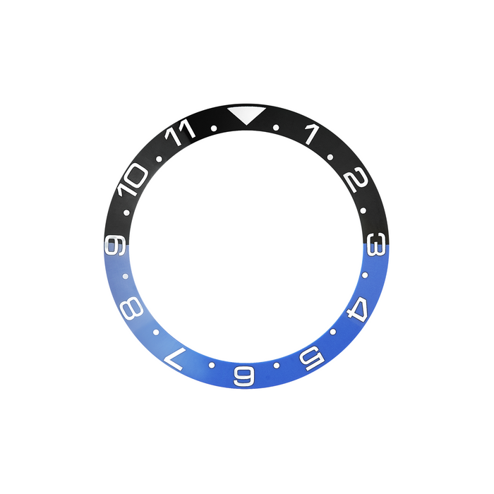 SKX007/SRPD Lumed Ceramic Bezel Insert: Dual Time style Batman