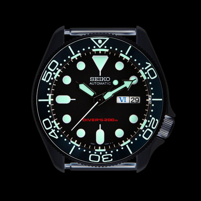 SKX Lumed Ceramic Bezel Insert: SMP style Black/White