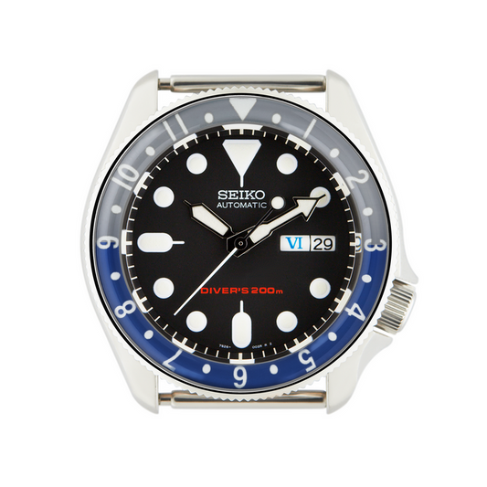 SKX007/SRPD Lumed Glass Bezel Insert: Vintage Dual Time Style Batman