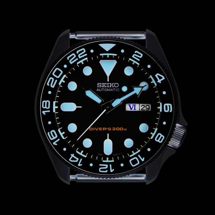 SKX007/SRPD Lumed Sapphire Bezel Insert: GMT Style Batman
