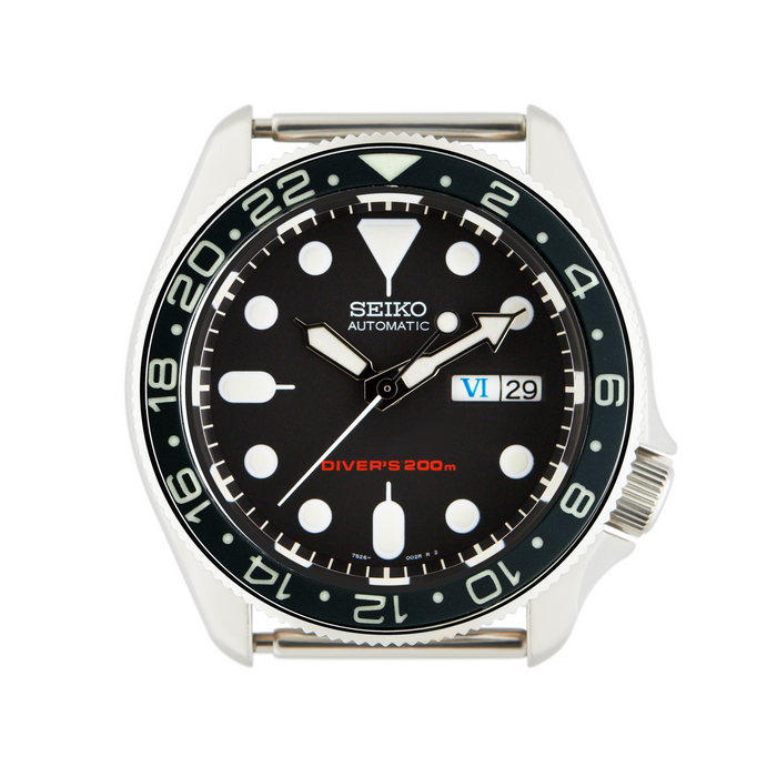 SKX007/SRPD Lumed Sapphire Bezel Insert: GMT Style Black