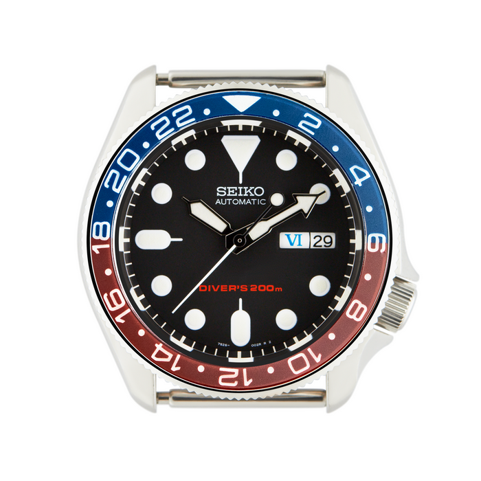 SKX007/SRPD Lumed Sapphire Bezel Insert: GMT Style Pepsi