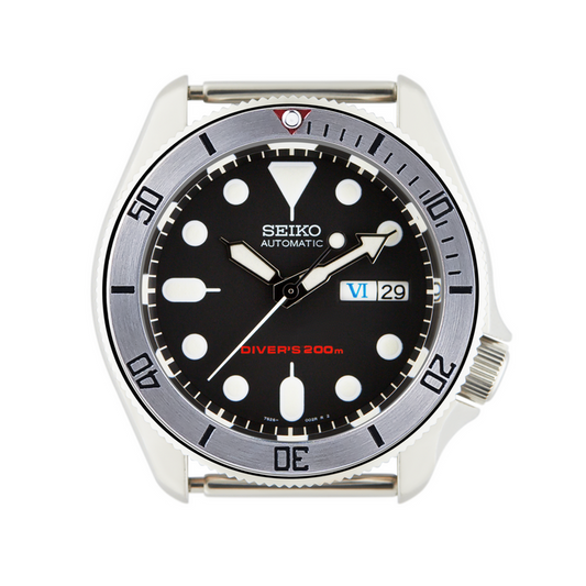 SKX007 SKX009 Steel Bezel Insert Black Bay Steel Style Red
