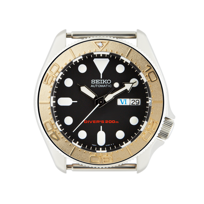 SKX007/SRPD Steel Bezel Insert: SMP style Gold