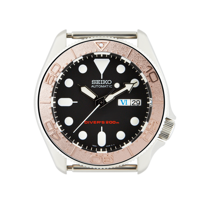 SKX007/SRPD Steel Bezel Insert: SMP style Rose Gold