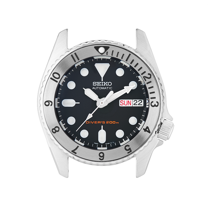 SKX013 Steel Bezel Insert: Dual Time Mk2 Black Triangle w Markers