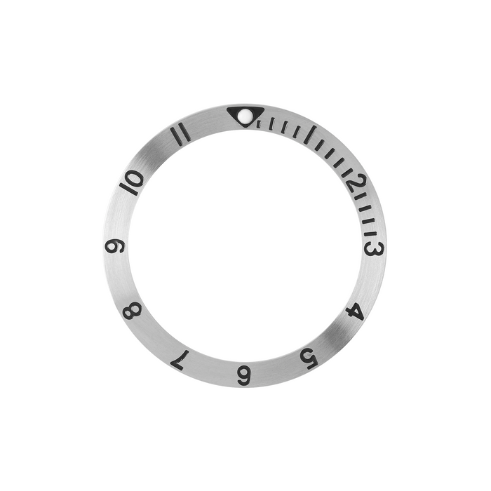 SKX013 Steel Bezel Insert: Dual Time Mk2 Black Triangle w Markers