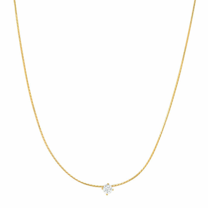 Snake Chain + CZ Pendant
