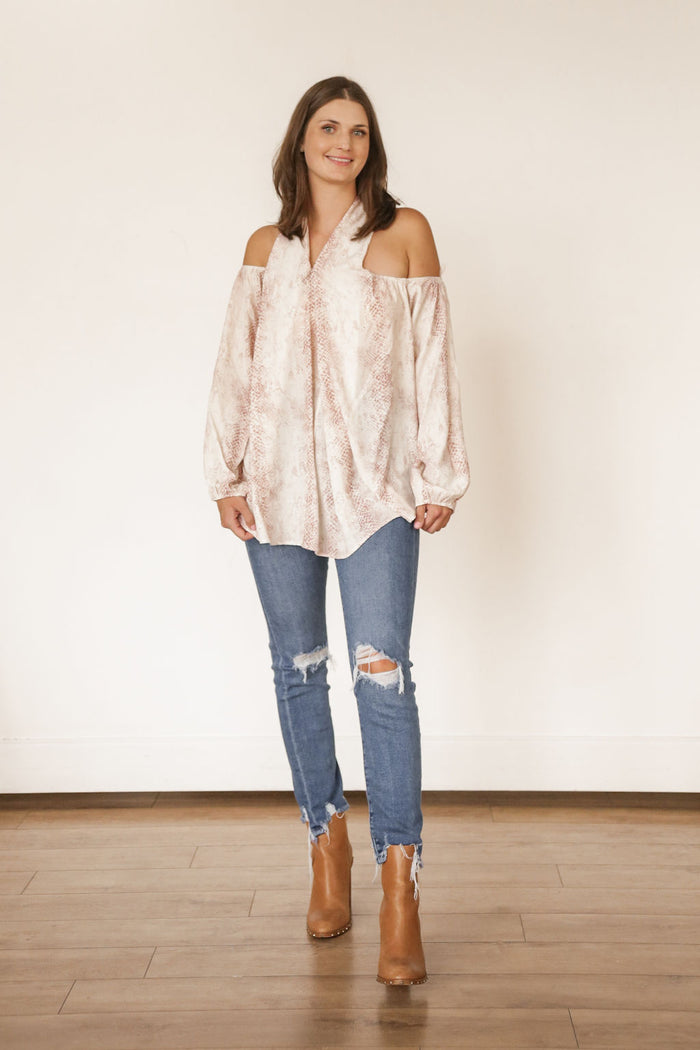 Snake Print Tunic Top