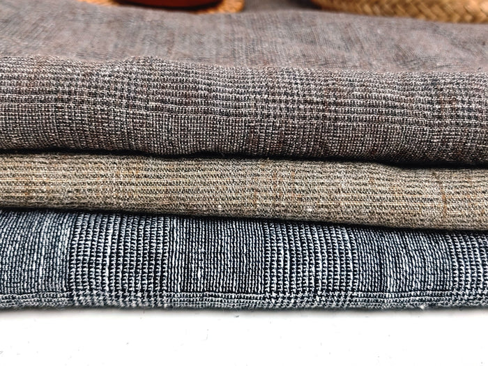 Sophisticated Threads: Linen Polyester Glen Plaid with Twisted Yarn 7121 7122 7611 - The Linen Lab - Beige